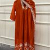 Chinon suit set with thread embroidery and a designer dupatta