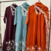 Chinon suit set with thread embroidery and a designer dupatta